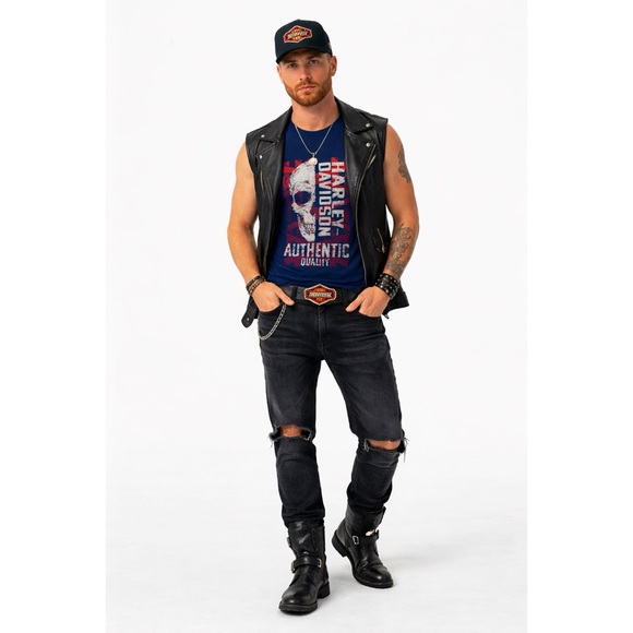 Harley-Davidson Other - HARLEY DAVIDSON Men’s Navy Blue Graphic Tank Top